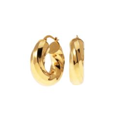 Spiral Torchon Hoops 2.50cm x 7.50mm 18kt Yellow Gold