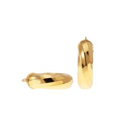 Spiral Torchon Hoops 2.50cm x 7.50mm 18kt Yellow Gold