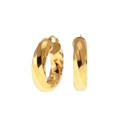 Spiral Torchon Hoops 3cm x 7.50mm 18kt Yellow Gold