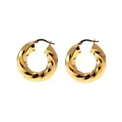 Spiral Torchon Hoops 3cm x 7.50mm 18kt Yellow Gold