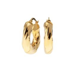 Oblique Wavy Hoops 2.20cm x 5.50mm 18kt Yellow Gold