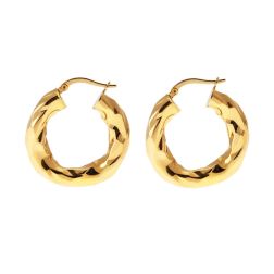 Boccole Ondulate Oblique 2.70cm x 5.50mm Oro Giallo 18kt