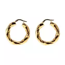 Boccole Ondulate Oblique 3.20cm x 5.50mm Oro Giallo 18kt