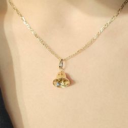Bell Pendant in Yellow Gold photo worn