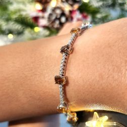 Bracciale Tennis Topazio Citrino Foto indossata