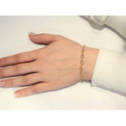 Oval and circle Chain Bracelet