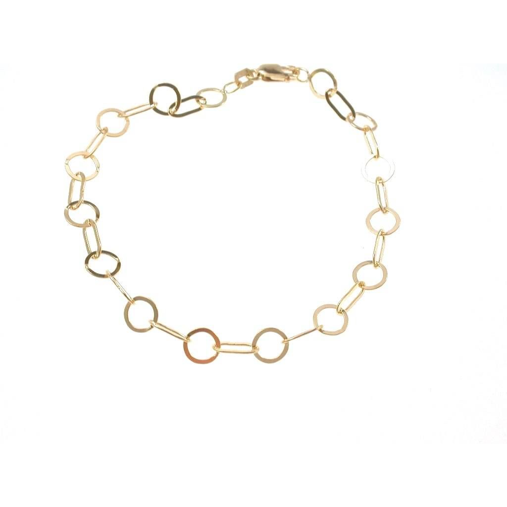 Oval and circle Chain Bracelet