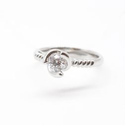 GIA 0.40 ct Platinum and Diamond Solitaire Ring