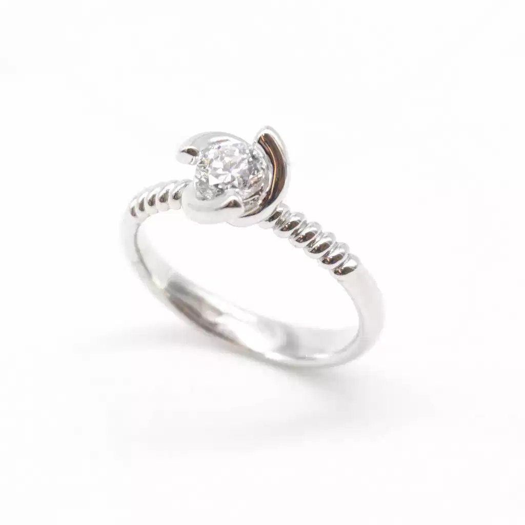 Anello Solitario in Platino e Diamante GIA 0.40 ct