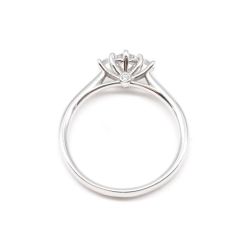 Trilogy platinum ring with central diamond GIA 0.30 ct.