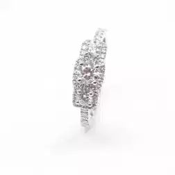Anello Trilogy in Platino con Diamante centrale GIA 0.30 ct