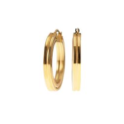 Boccole Tonde Rigate Incavate al centro Oro Giallo 18kt