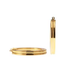Boccole Tonde Rigate Incavate al centro Oro Giallo 18kt