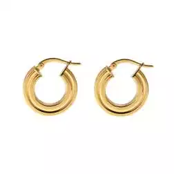 Boccole Tonde Rigate1.85cm Incavate al centro Oro Giallo 18kt