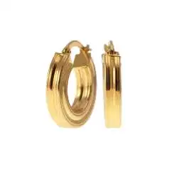 Boccole Tonde Rigate1.85cm Incavate al centro Oro Giallo 18kt