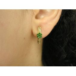 Boccole Green Flower 36 Diamanti e Smeraldo foto indossata