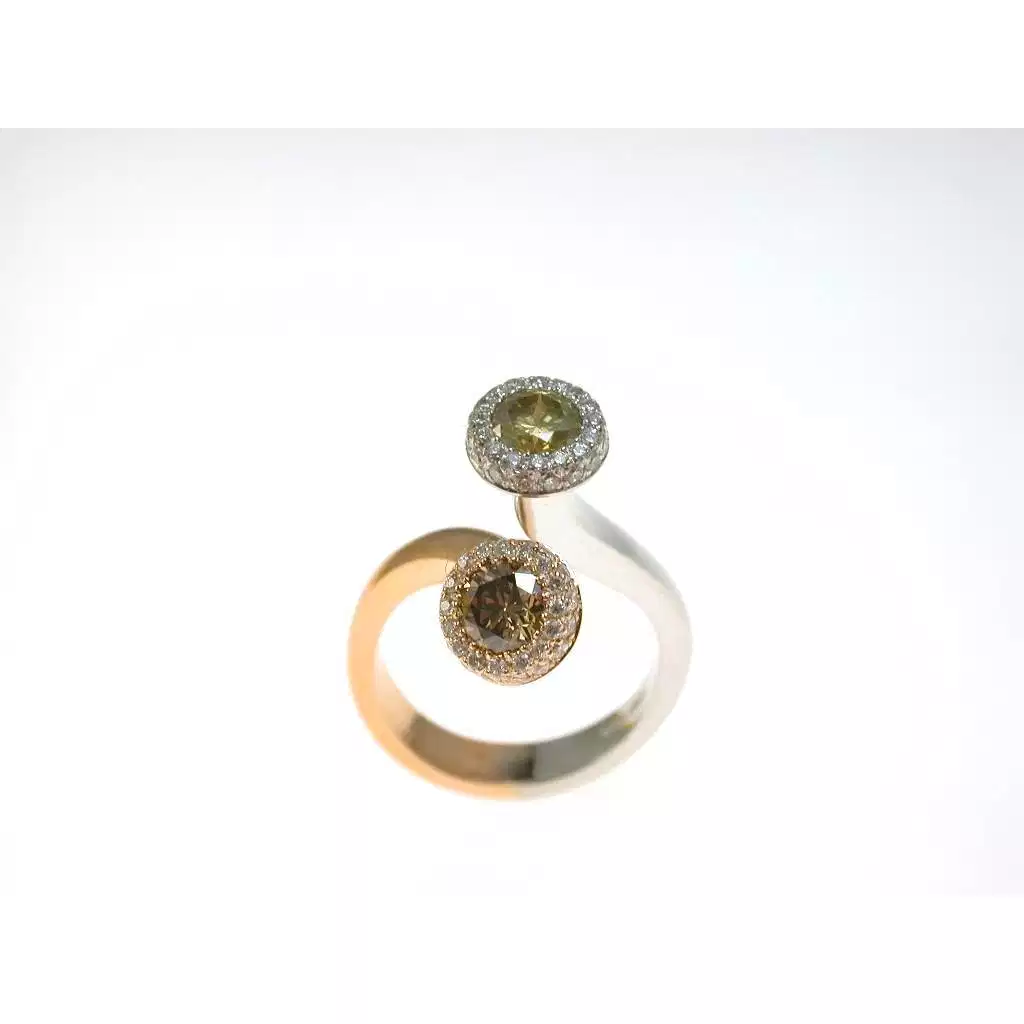 Anello Steli Diamanti Fancy