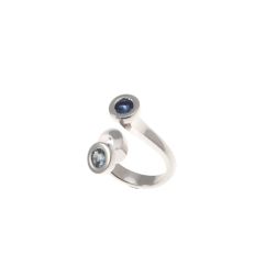 Anello Steli toni di Blu Acquamarina e Zaffiro Blu