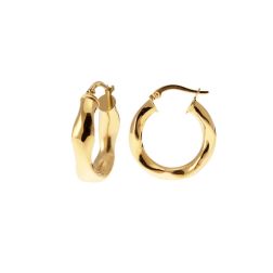 Polished Wavy Hoops 2.30cm x 5.50mm 18kt Yellow Gold