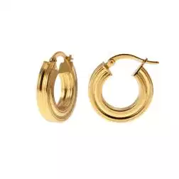 Boccole Tonde Rigate 1.85cm Incavate al centro Oro Giallo 18kt