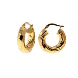 Boccole Ondulate Rigate Lucide 2.30cm x 5.60mm Oro Giallo 18kt