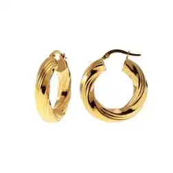 Boccole Ondulate Rigate Lucide 2.70cm x 5.60mm Oro Giallo 18kt