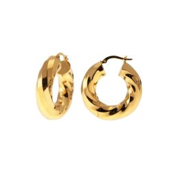 Spiral Torchon Hoops 3cm x 7.50mm 18kt Yellow Gold