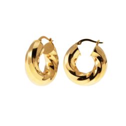 Spiral Torchon Hoops 2.50cm x 7.50mm 18kt Yellow Gold