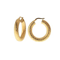 Boccole Diamantate Lucide 3.30cm x 6mm Oro Giallo 18kt