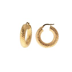Polished Diamond Hoops 2,8cm x 6mm 18kt Yellow Gold