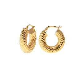 Polished Diamond Hoops 2.30cm x 6mm 18kt Yellow Gold