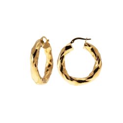 Oblique Wavy Hoops 3.20cm x 5.50mm 18kt Yellow Gold