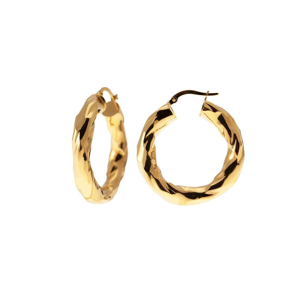 Boccole Ondulate Oblique 3.20cm x 5.50mm Oro Giallo 18kt