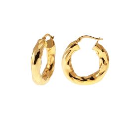 Oblique Wavy Hoops 2.70cm x 5.50mm 18kt Yellow Gold