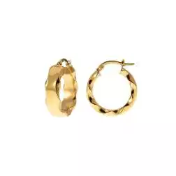 Boccole rettangolari con Bordi ondulati 2.10cm x 6.10mm Oro Giallo 18kt