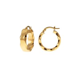 Boccole rettangolari con Bordi ondulati 2.10cm x 6.10mm Oro Giallo 18kt