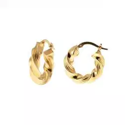 Boccole Torchon Lucide Rigate 2cm x 4.70mm Oro Giallo 18kt