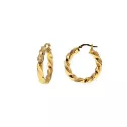 Boccole Torchon Lucide Rigate 3cm x 4.70mm Oro Giallo 18kt