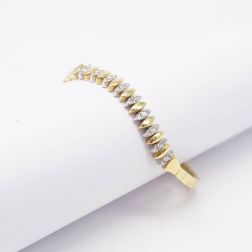 Bracciale Navette con 27 Diamanti in Oro Giallo