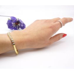 Bracciale Navette con 27 Diamanti in Oro Giallo  foto indossata