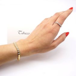 Photo of worn Yellow Gold Bracelet with 27 Navette Diamonds