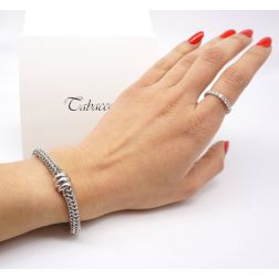 Bracciale Round Couture oro bianco 21,5mm x 6,2mm foto indossata