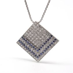 Amelia Blue Necklace with Blue Sapphires and Diamonds