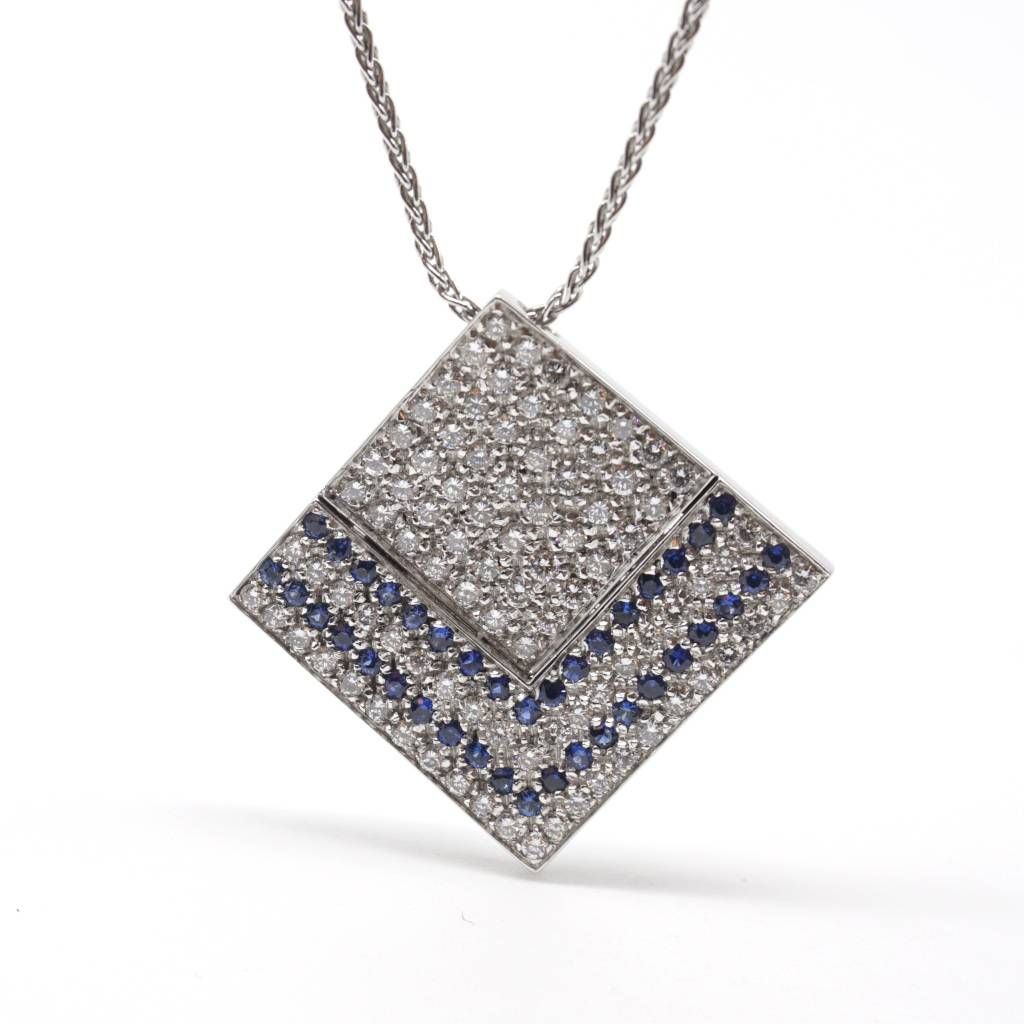 Amelia Blue Necklace with Blue Sapphires and Diamonds