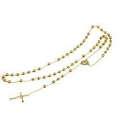 Collana Rosario Oro Giallo sfere 6 mm