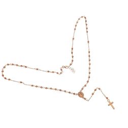 Rose Gold Rosary Necklace spheres 3.00 mm