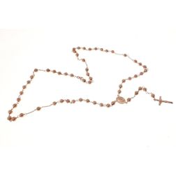 Rose Gold Rosary Necklace spheres 5.00 mm
