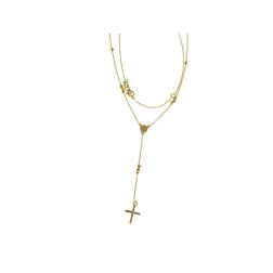 Thin Yellow Gold Rosary Necklace