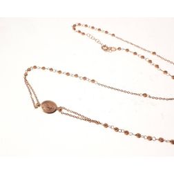 Rose Gold Rosary Necklace spheres 2.50 mm