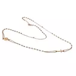 Collana Rosario Oro Rosa sfere 2.50 mm